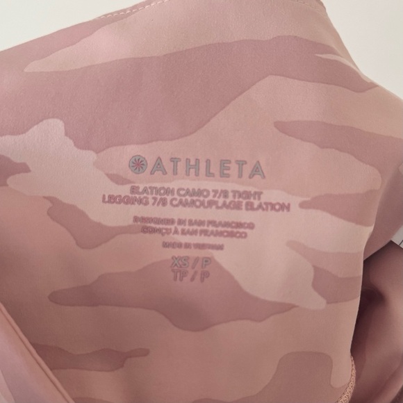Athleta Elation 7/8 Pink Camo Camouflage Leggings, XS NWOT - Picture 8 of 11